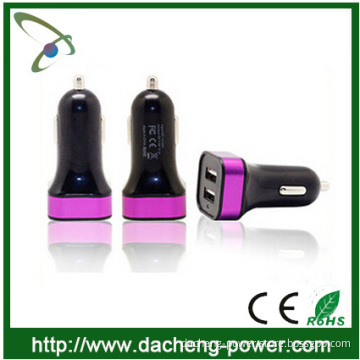2 Usb port mini usb mobile car charger adapter 5V 1A/2.1A